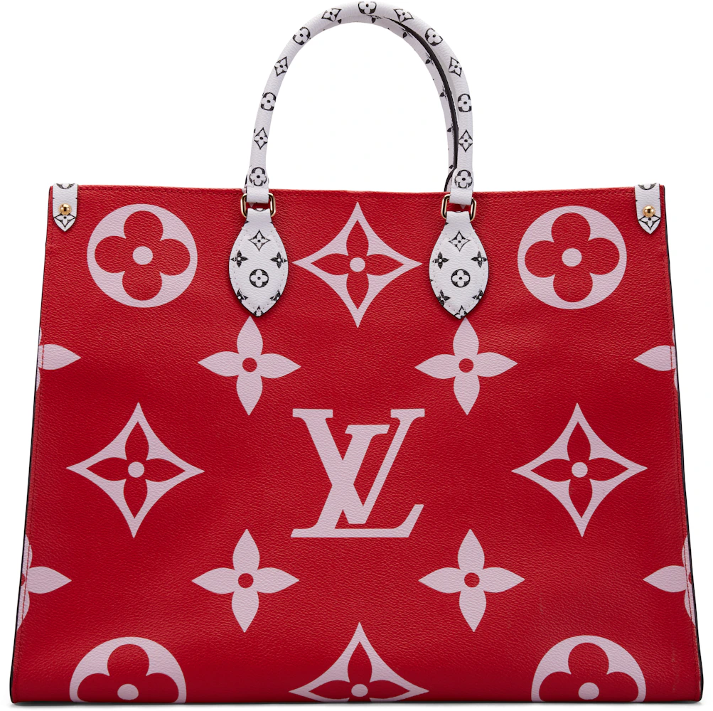 Louis Vuitton Onthego Monogram Giant Red/Pink in Coated Canvas with Gold- tone - US