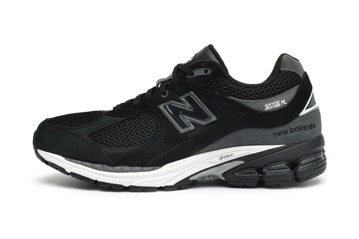 Pre-owned New Balance 2002r Black Dark Grey White In Black/dark Grey/white