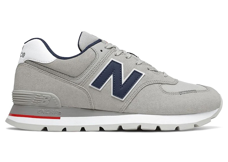 Pre-owned New Balance Men's 574 Grey Navy Sneakers In Rain Cloud/natural Indigo In Blue