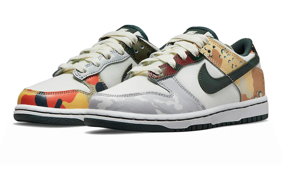 Nike Dunk Low Sail Multi-Camo (PS) Kids' - DB1900-100 - US