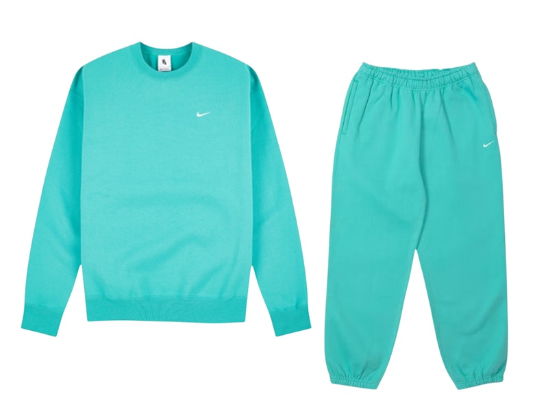 Nike NikeLab Solo Swoosh Fleece Hoodie Joggers Set Turquiose