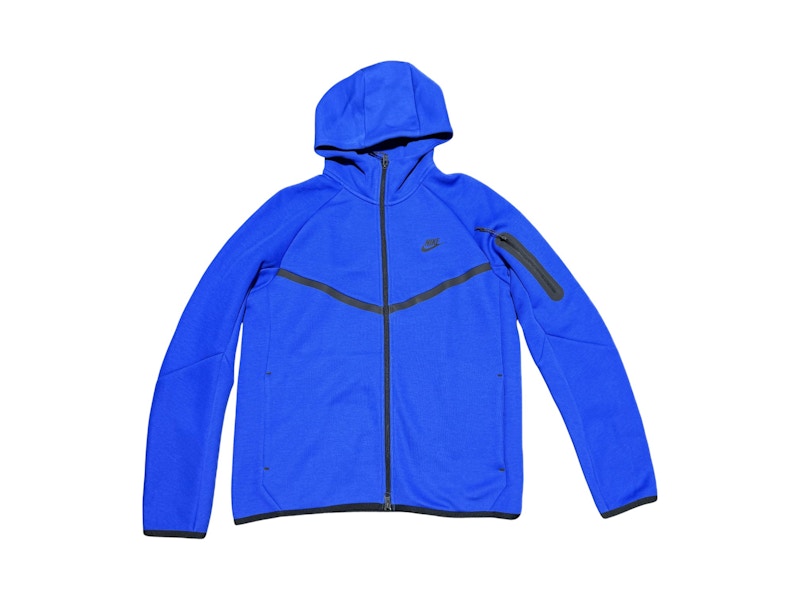 Pre-owned Nike Men's Sportswear Tech Fleece Full Zip Hoodie And Joggers Set In Royal Blue/black In Multi