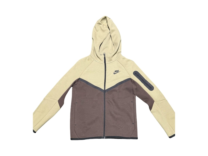 Pre-owned Nike Sportswear Tech Fleece Kids Full Zip Hoodie & Joggers Set In Olive Green