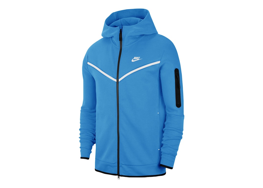 Pre-owned Nike Tech Fleece Full Zip Hoodie Blue White