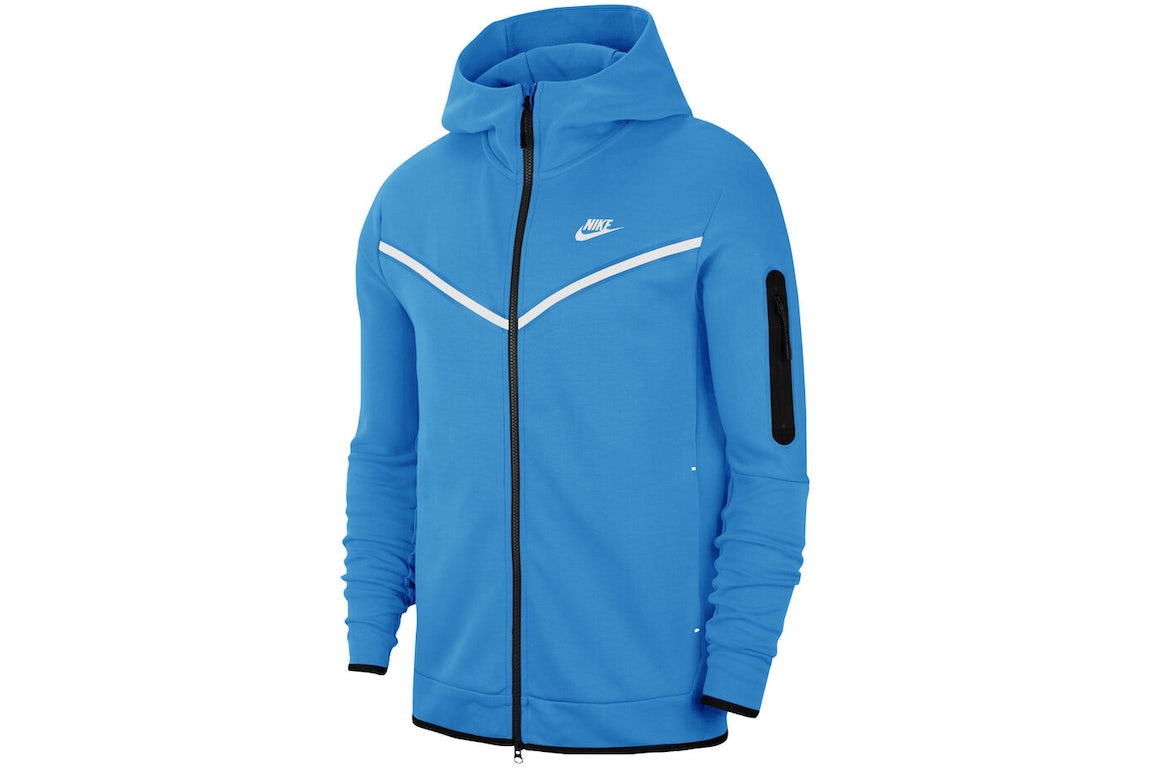 Sweat à capuche zippé Nike Sportswear Tech Fleece bleu/blanc Homme ...