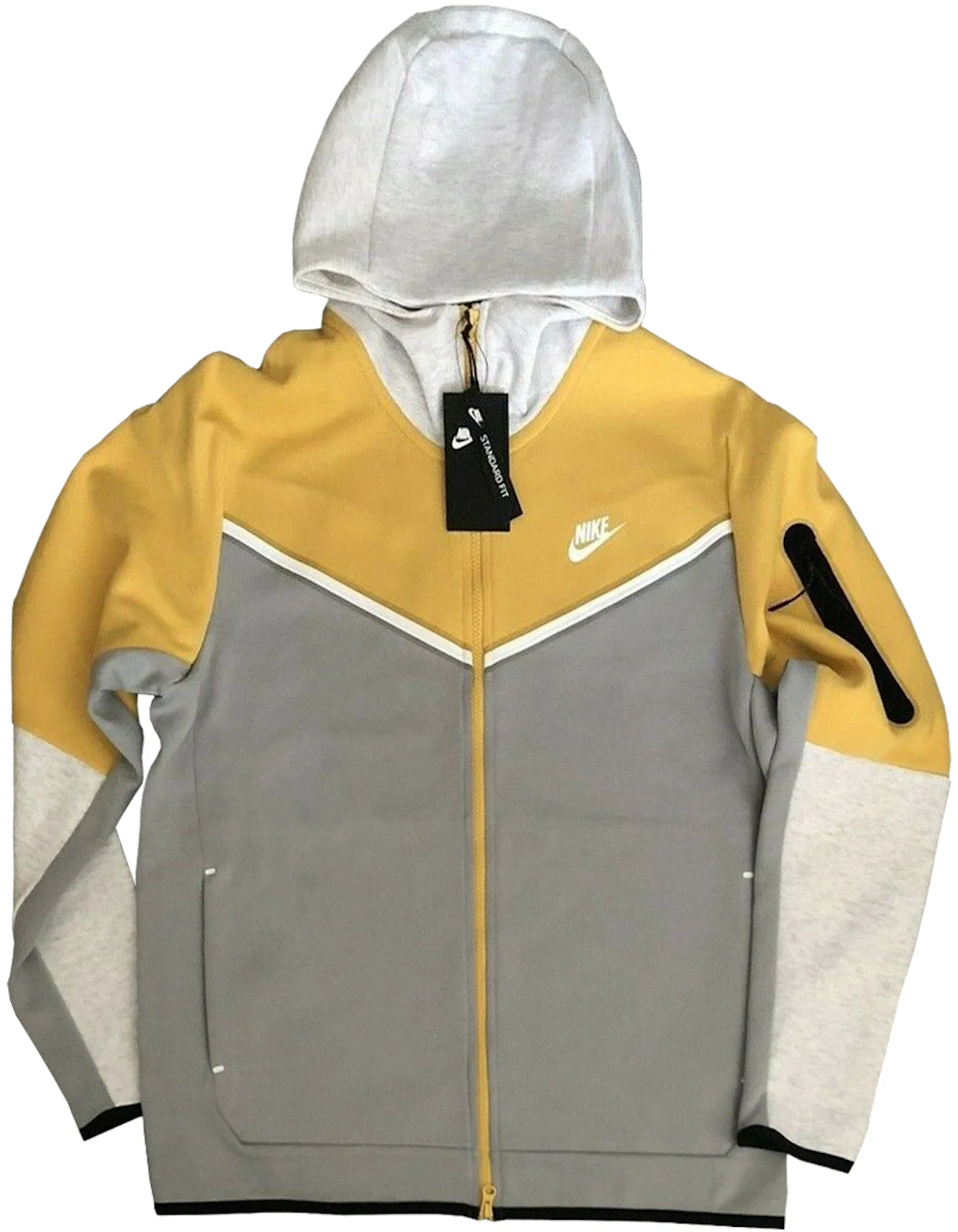 Nike Tech Fleece Vest Light Grey Dark Grey Yellow 