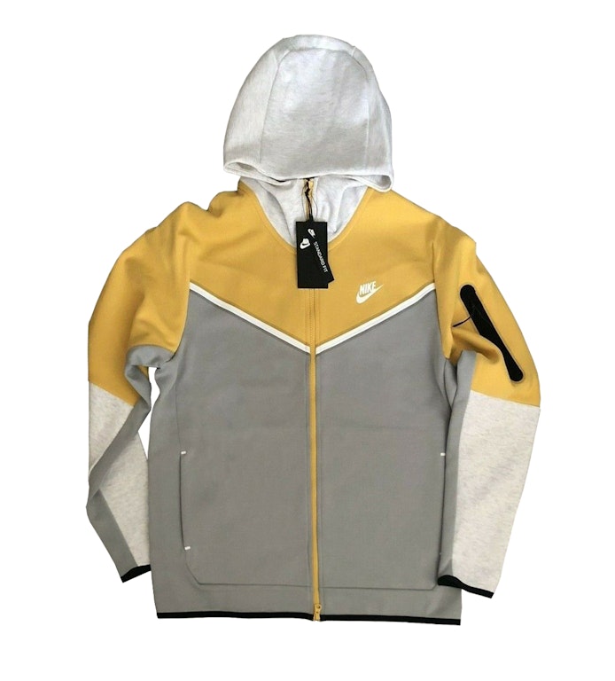 Pre-owned Nike Sportswear Tech Fleece Full-zip Hoodie Mustard/grey/black