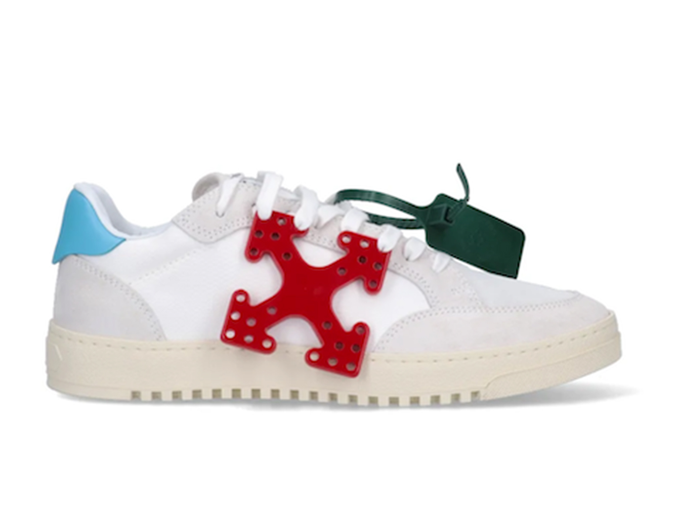 Off white sneakers with on sale tag