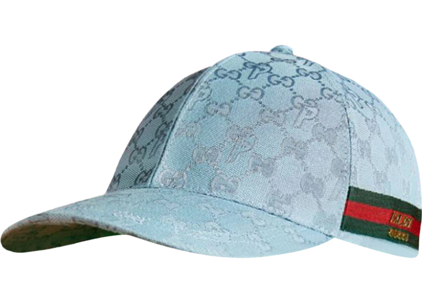 Palace x Gucci GG-P Canvas Baseball Hat Pale Blue FW22 US