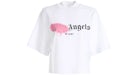 Palm Angels Womens Miami Sprayed Logo Cropped T-shirt White