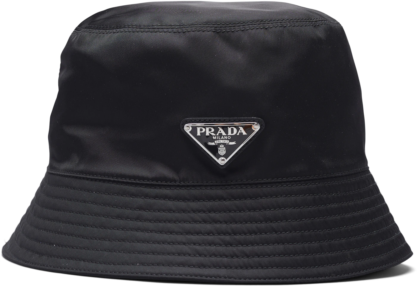 PRADA Re-Nylon Logo Bucket Hat Black