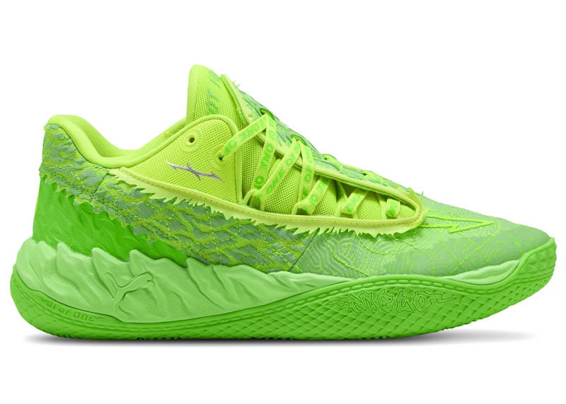 Men's Puma LaMelo Ball MB.05 Lo Flourish Sneakers in Fluro Green Pes/Fluro Yellow Pes