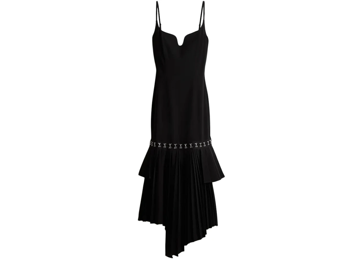 Rokh H&M Layered-Skirt Asymmetric Dress Black - SS24 - US Rokh H&M Layered-Skirt Asymmetric Dress Black - SS24 - US