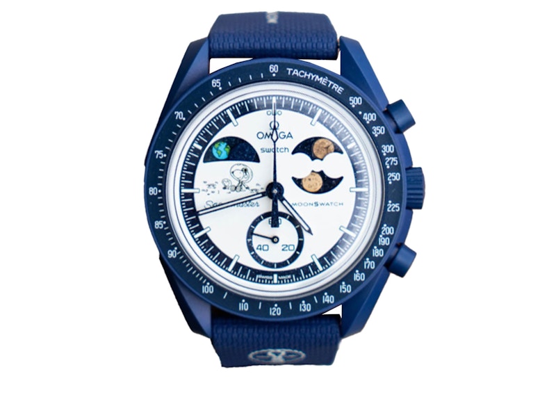 時計 Swatch x OMEGA x Snoopy BIOCERAMIC Navy Swatch x Omega Bioceramic Moonswatch Mission To Earthphase
