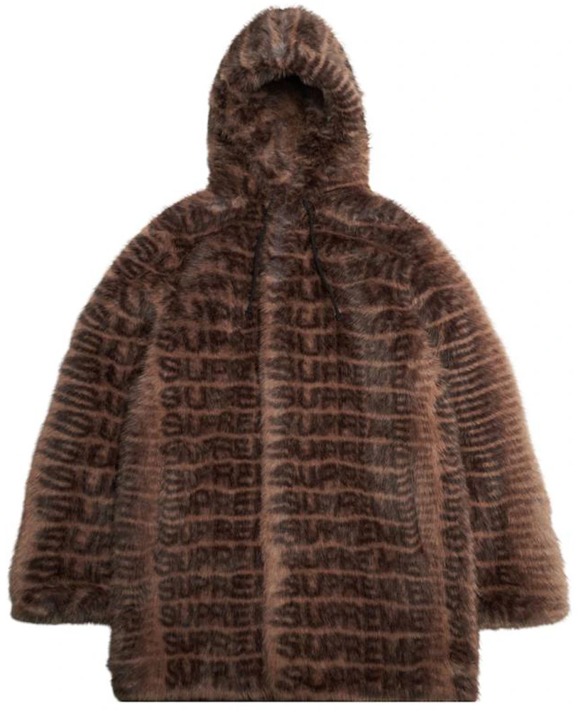 Fur Clothing Outerwear Jacket Hood - Brown Supreme Louis Vuitton