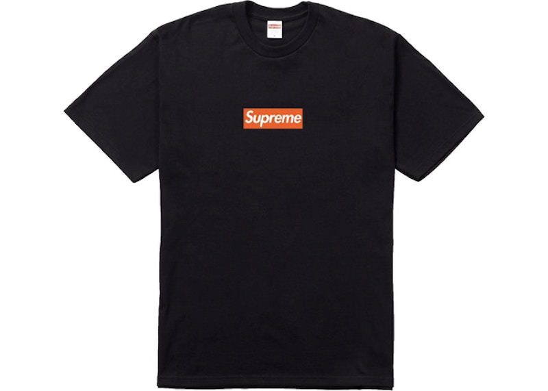 supreme red on white box logo tee