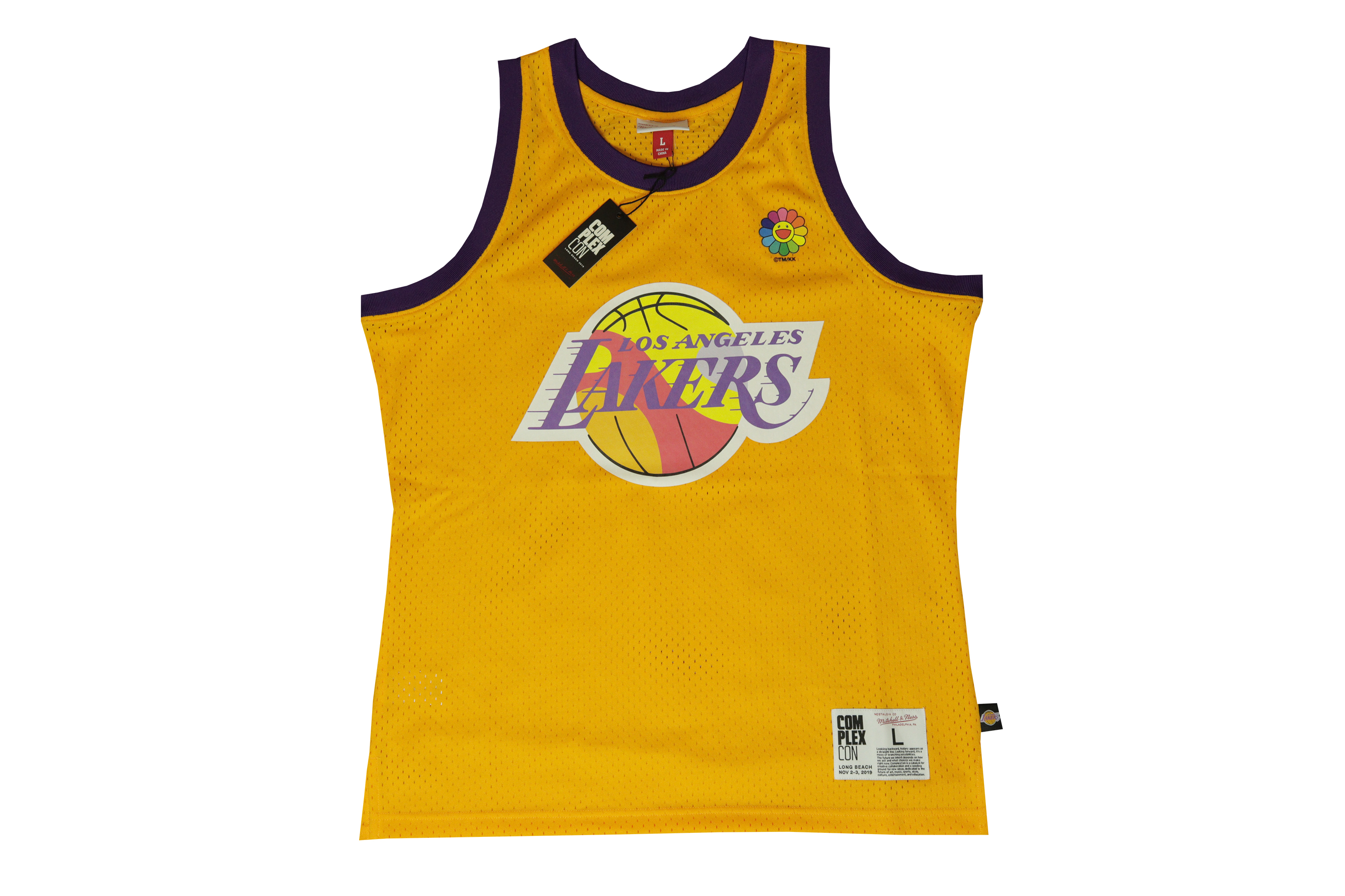 Takashi Murakami ComplexCon x LA Lakers M&N Basketball Jersey Gold