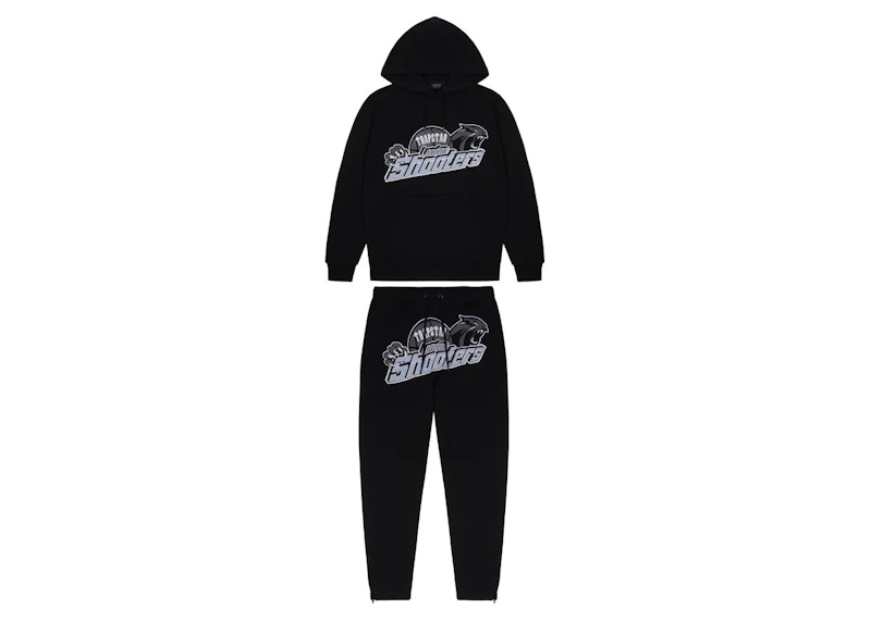 Trapstar Shooters Hoodie Tracksuit Black Sky Blue