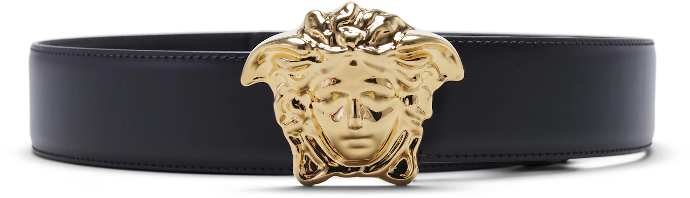 Versace Classic Medusa Belt Black in Leather with Gold-tone - GB