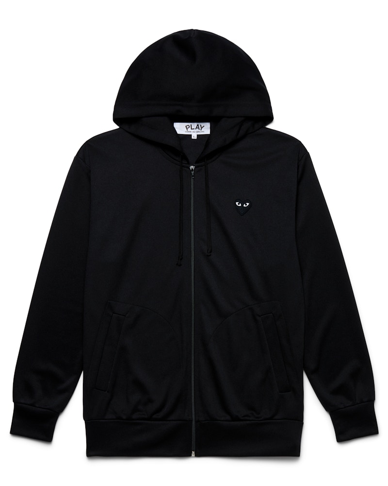 Sweat a capuche zippe Comme des Garcons Play grand logo c ur noir noir de la Collection FR