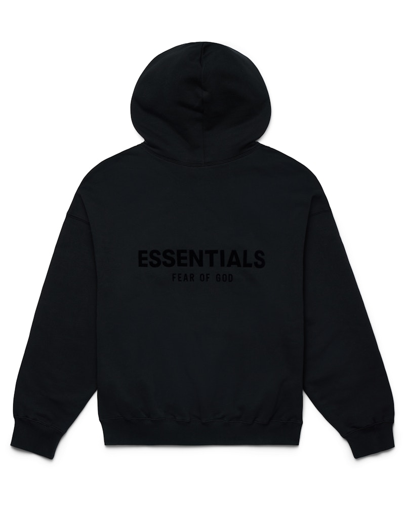 Fear of God Essentials Pullover Chest Logo Hoodie Stretch Limo Black Men s FW22 US