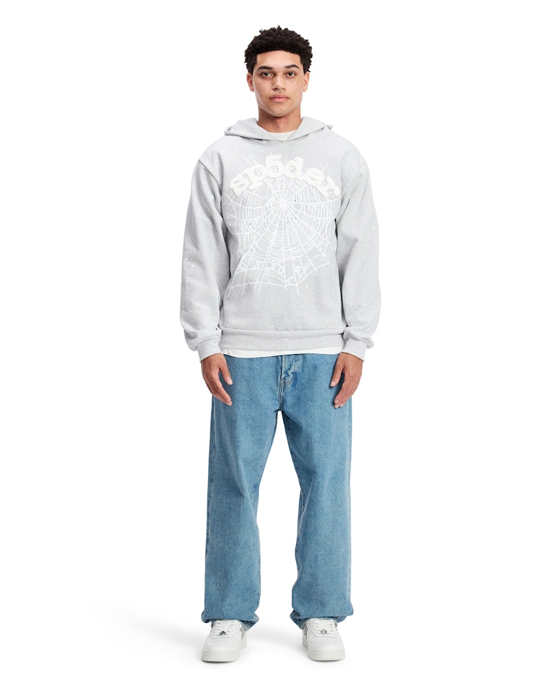 Sp5der OG Web Hoodie Heather Grey - FW23 - US