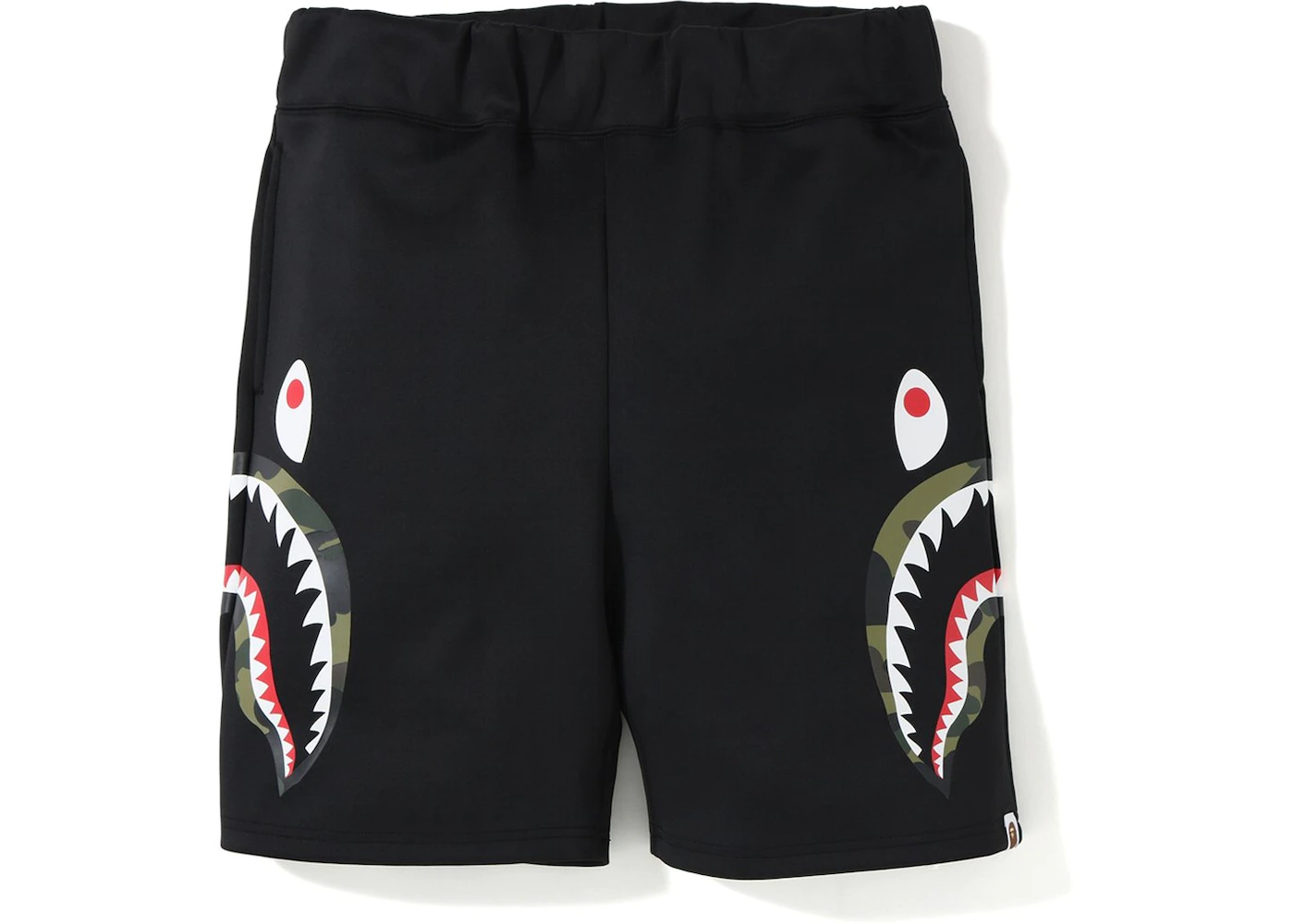 BAPE Double Knit Side Shark Shorts Black - SS19