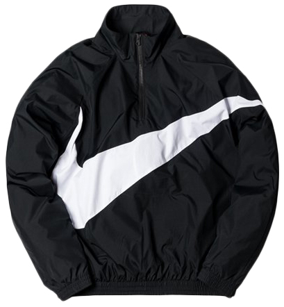 black nike hoodie with big white swoosh
