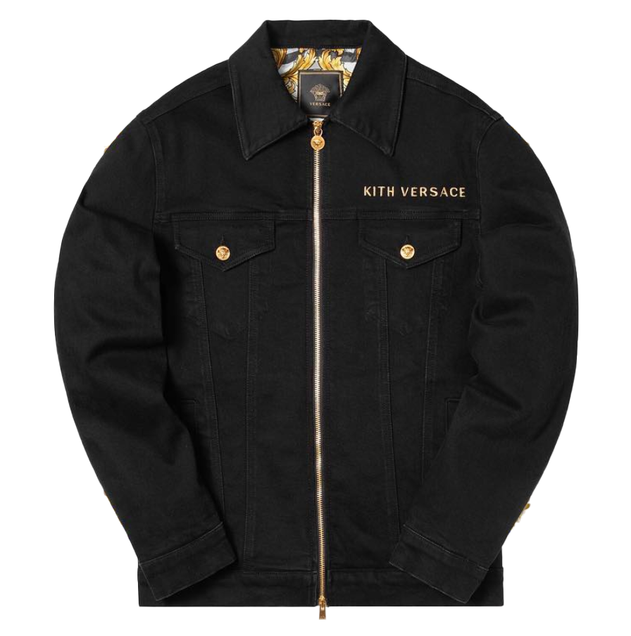 versace black denim jacket