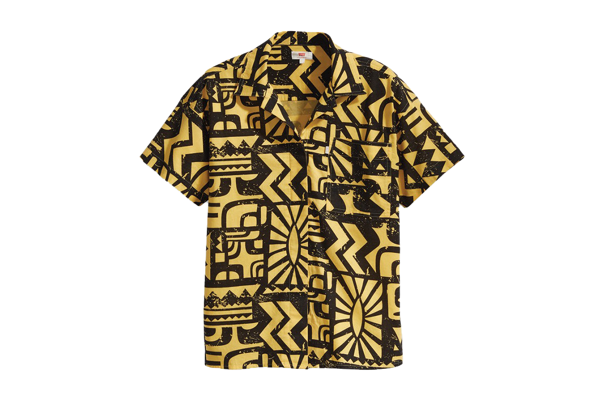 black and yellow aztec shirt