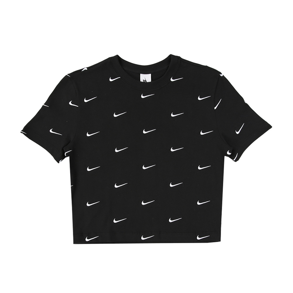 Swoosh Logo Cropped T-Shirt Black - FW19
