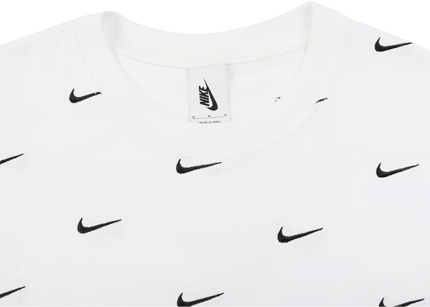 Nike All Over Swoosh Logo T-Shirt White - FW19