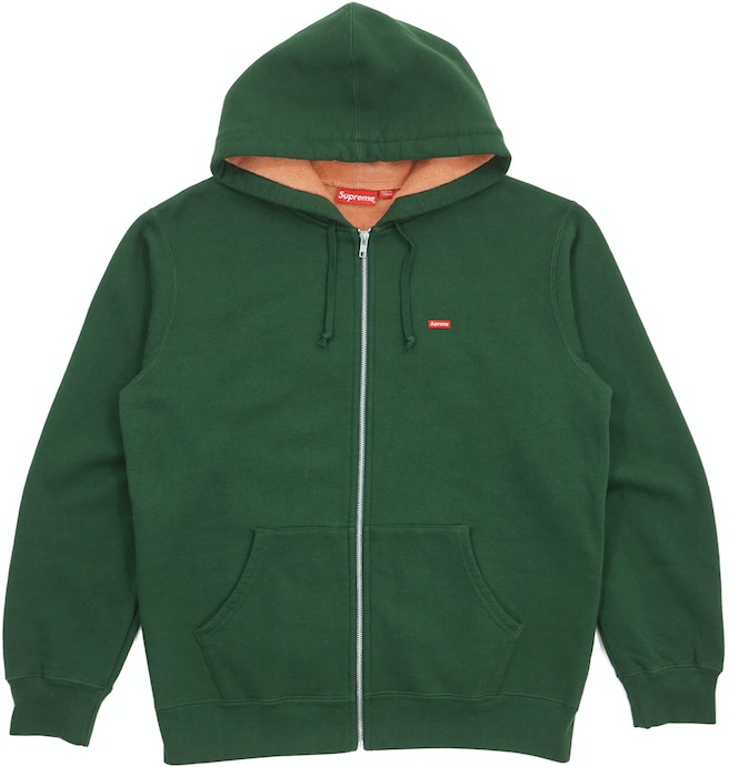 Supreme Contrast Zip Up Hooded Sweatshirt Dark Green - SS18