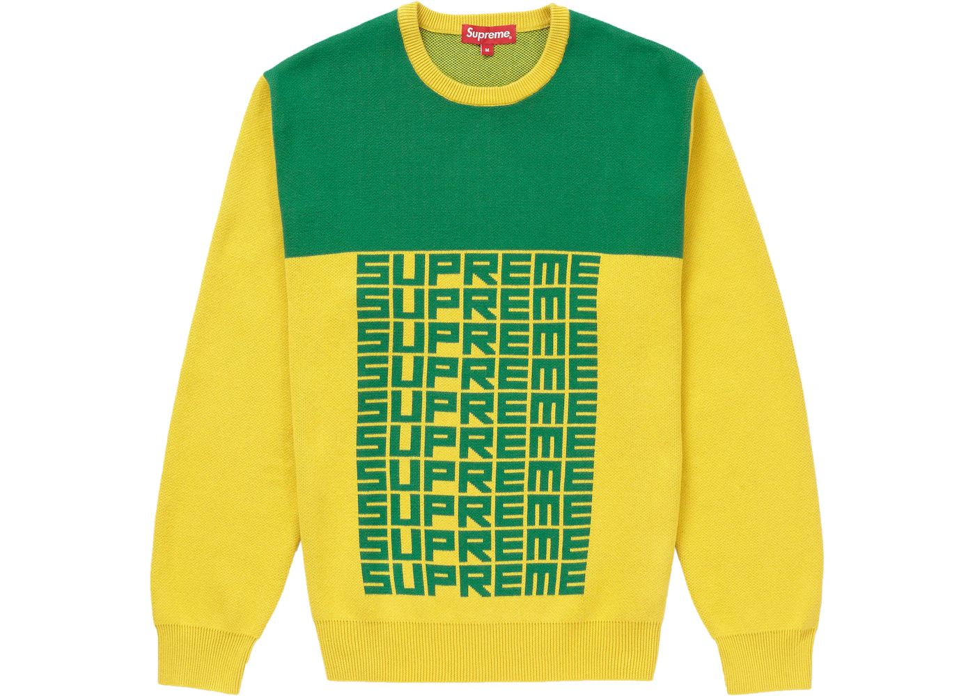 Supreme Logo Repeat Sweater Yellow - FW18