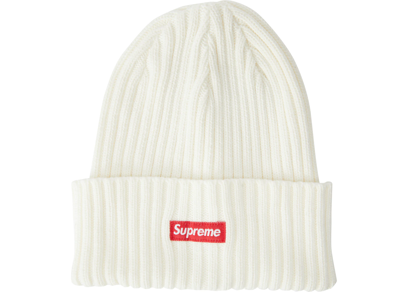 Supreme Overdyed Ribbed Beanie (SS18) Washed Ivory - SS18
