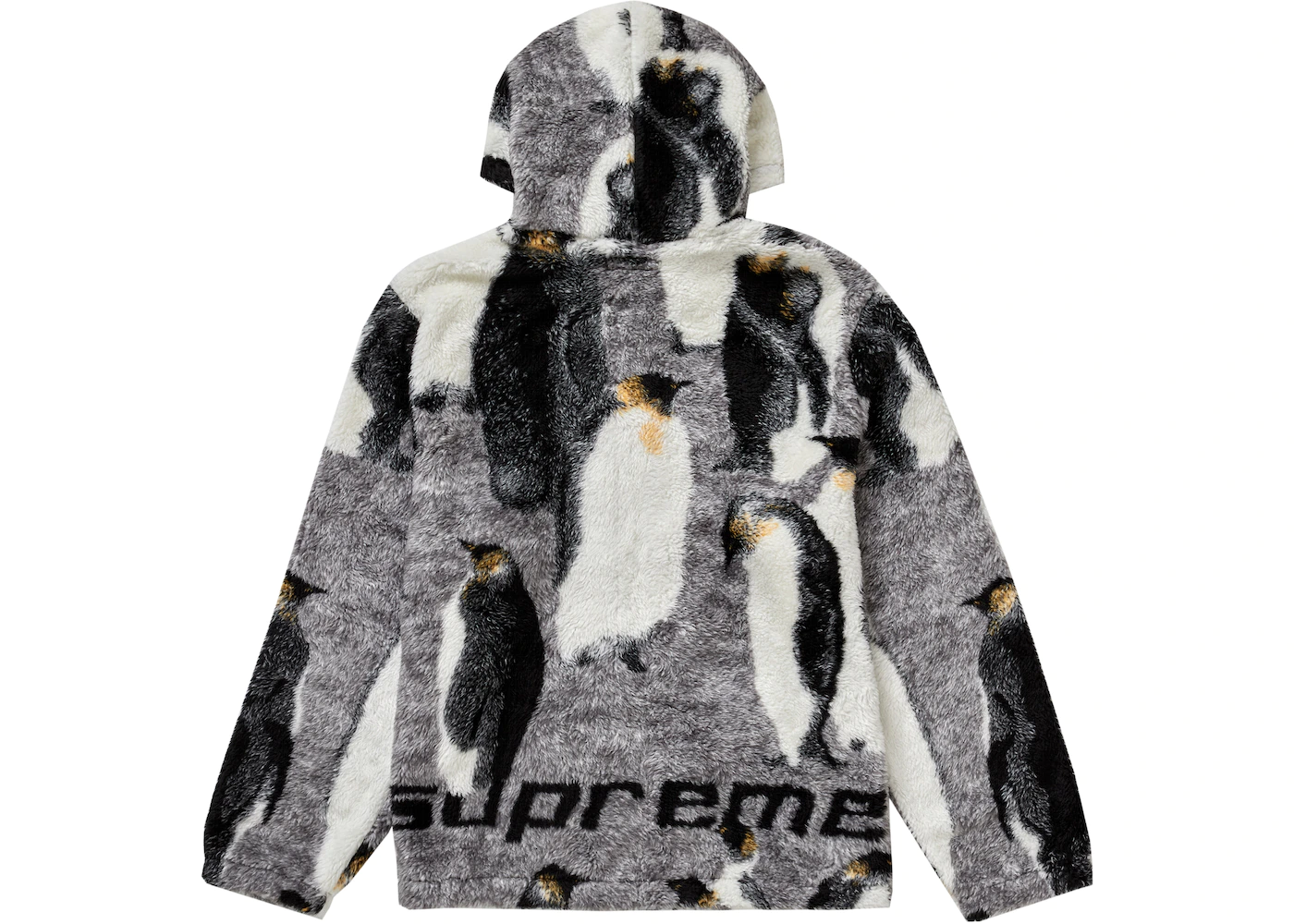 Supreme Penguins Hooded Fleece Jacket Black - FW20