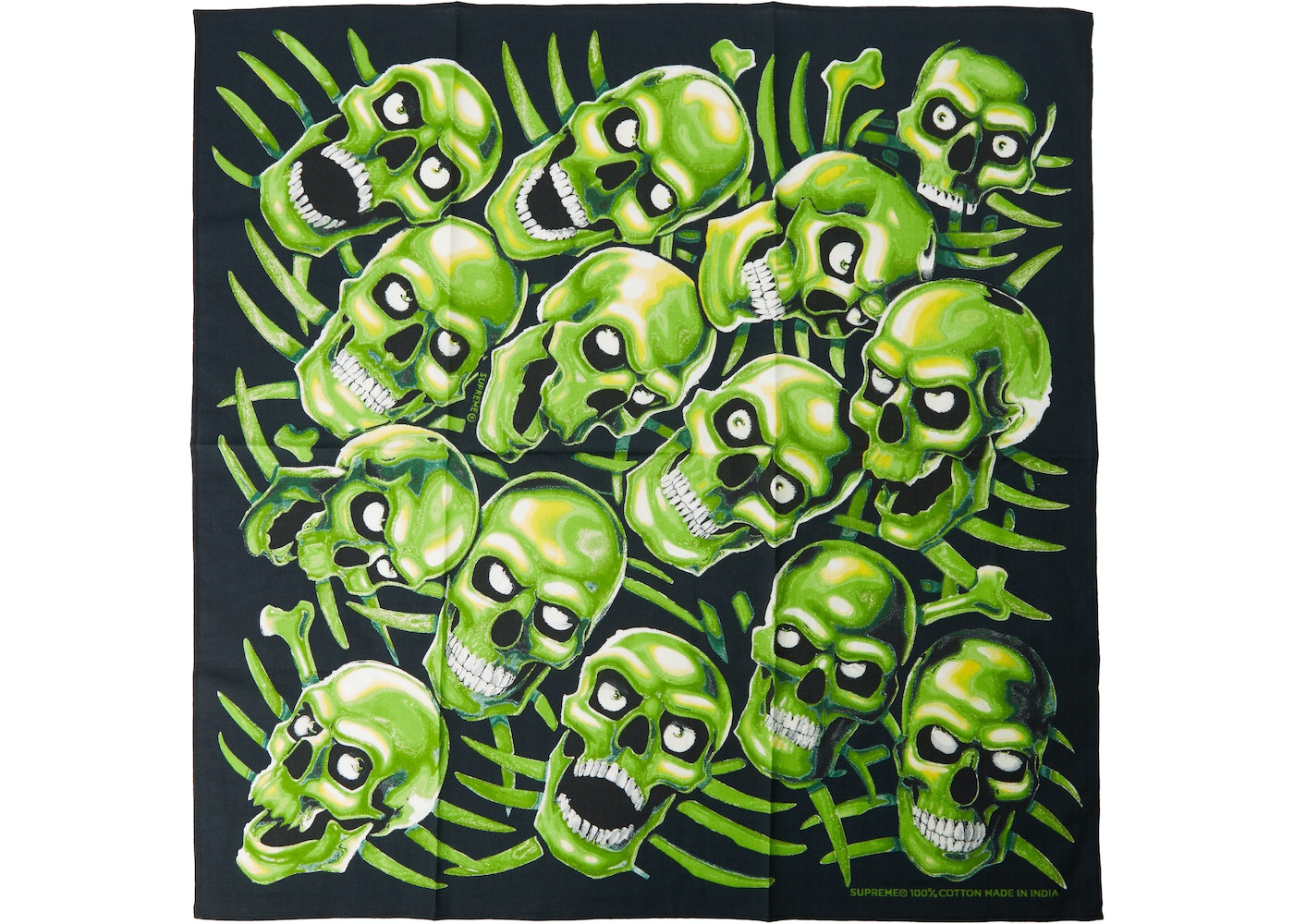 Supreme Skull Pile Bandana Green - SS18