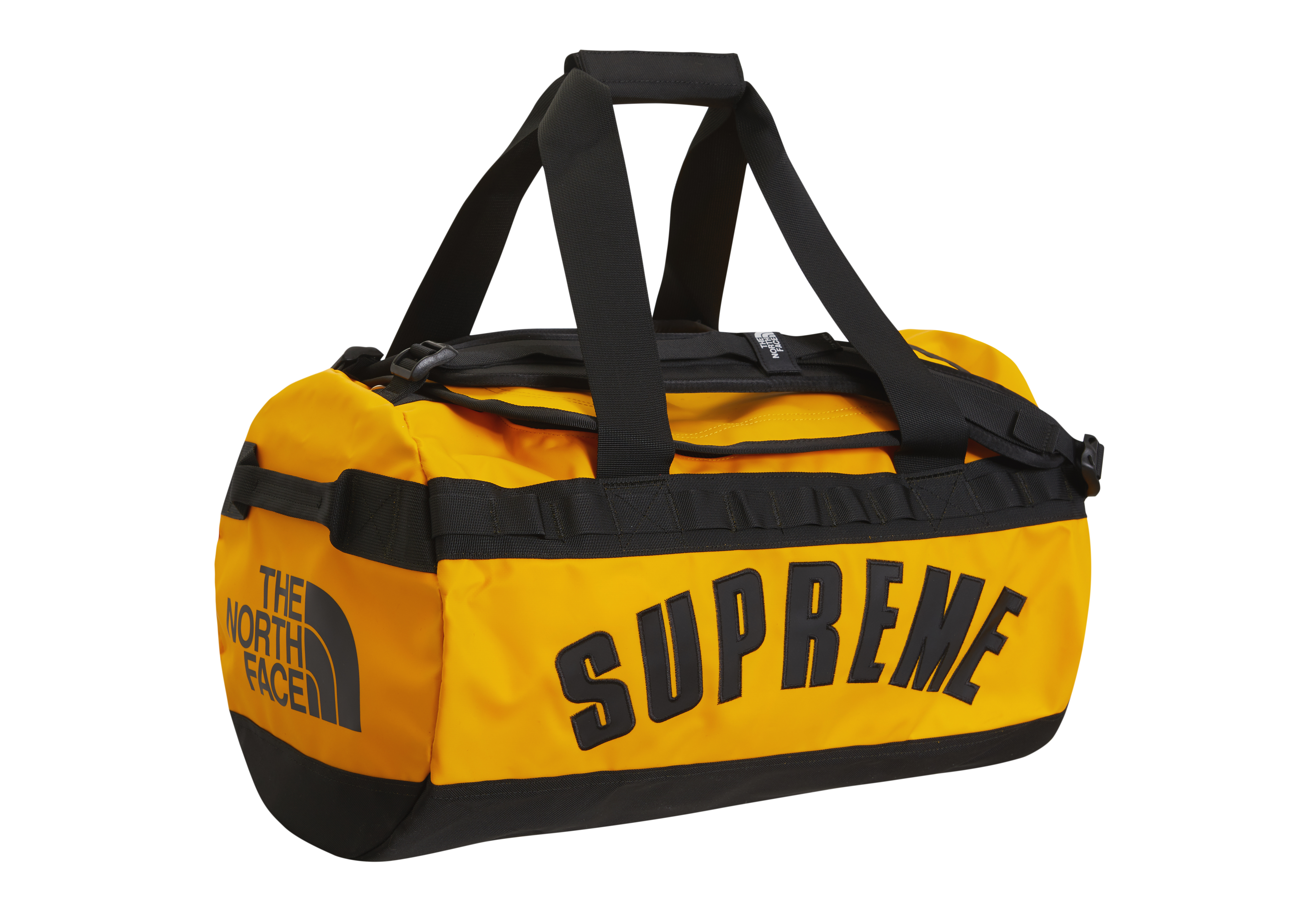 yellow north face duffel