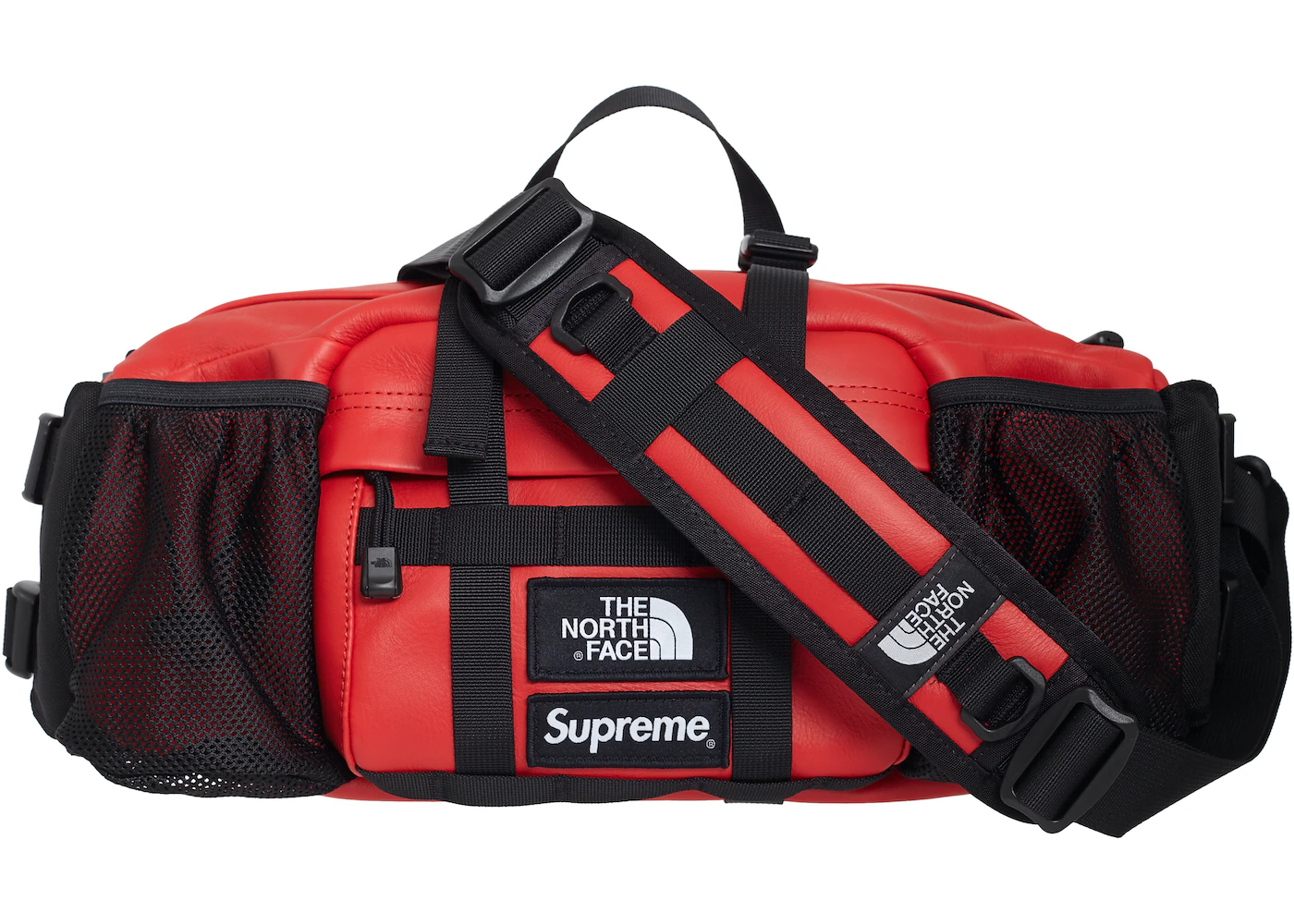 Supreme The North Face Leather Mountain Waist Bag Red - FW18