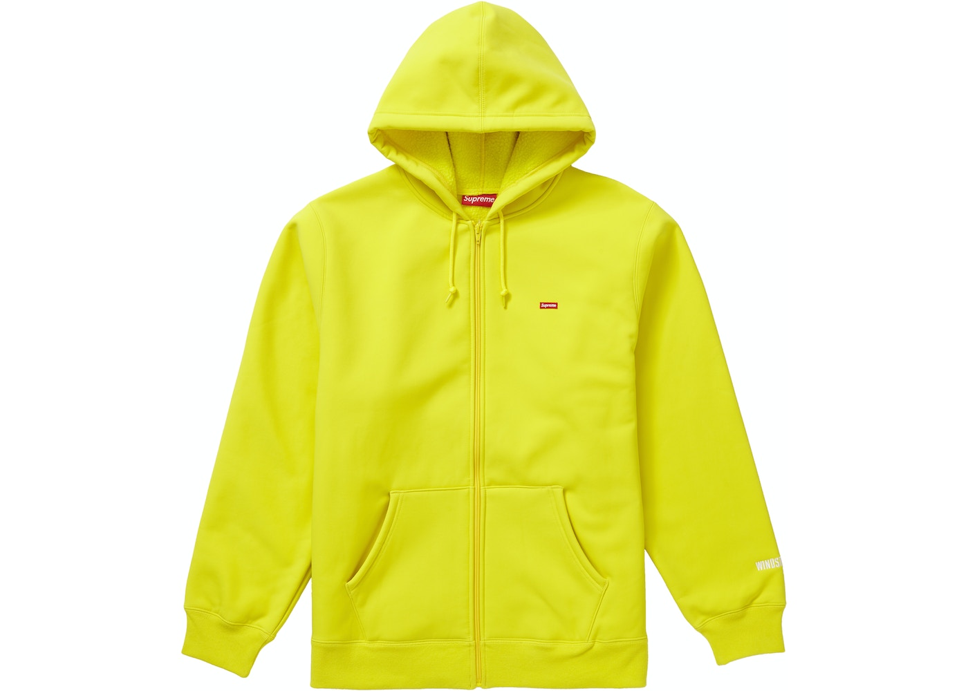 Supreme WINDSTOPPER Zip Up Hooded Sweatshirt (FW19) Bright Yellow - FW19